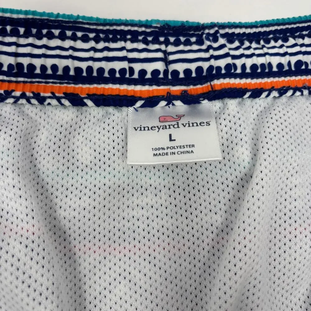 Vineyard Vines Mens Large‎ Multicolor Patterned Drawstring Swim Trunks